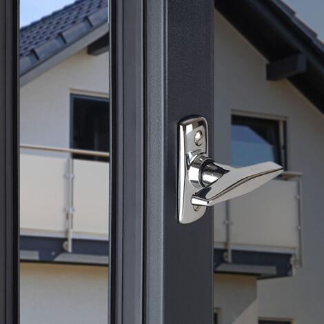 Ouvre&Deco – Poignée de fenêtre crémone chrome brillant – Zamak résistant à la corrosion – Design ergonomique en T – Installation rapide 43mm