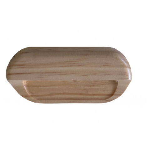 Ouvre&Deco – Poignée de meuble en bois vernis – Entraxe 96mm – Largeur 121mm – Hauteur 57mm – Modèle COQUILLE pour meubles modernes
