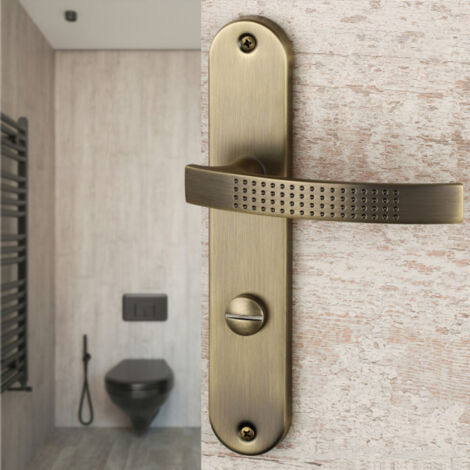 Ouvre&Deco – Poignée de porte AUDACE à cylindre – Aluminium finition canon de fusil – Entraxe 195 mm – Système de condamnation/décondamnation