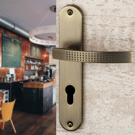 Ouvre&Deco – Poignée de porte d'entrée à cylindre – Aluminium canon de fusil – Entraxe 195 mm – Endurance 200 000 cycles – Pour épaisseur de porte 35 à 40 mm