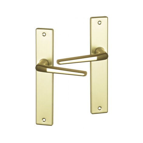 Ouvre&Deco – Poignée de porte d'intérieur aluminium F2 – Plaque BdC 195mm – Fonction bec de cane sans trou de serrure – Largeur 40mm, hauteur 220mm