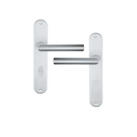 Ouvre&Déco – Poignée de porte intérieure design en Aluminium anodisé argent F1 sur plaque Conda et Déconda entraxe 195 mm, DUBLINO