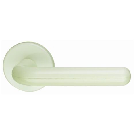Ouvre&Deco – Poignées de porte sur rosace FLORIDE – Verrou de condamnation – Nylon blanc – Pour épaisseur de porte 35 à 40 mm