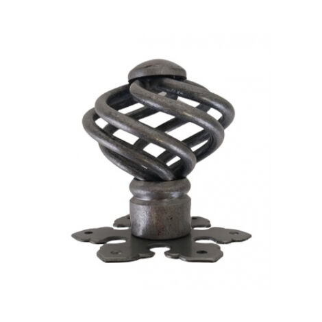 Ouvre&Deco – Pommeau de tirage torsadé en fer forgé patiné – Diamètre 70 mm – Hauteur 82 mm – Accessoires fournis : vis à bois