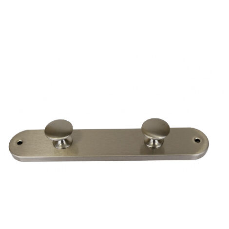 Ouvre&Déco – Porte manteau 2 têtes en laiton et zamak finition nickel mat, CHAMPIGNON
