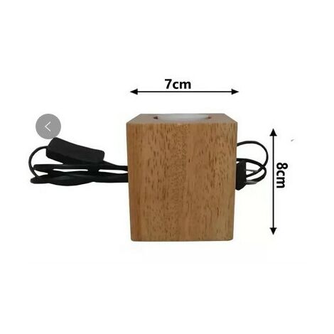 petite lampe de table lampe de chevet avec base en bois diamant à côté de la lampe, E27 parfait pour chambre à coucher, salon ou bureau (sans ampoule)