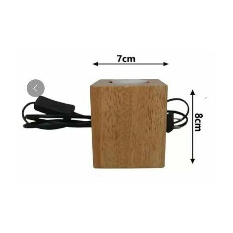 OuXean Petite Lampe de Table Lampe de Chevet avec Base Carrée en Bois Lampe de Chevet, E27 Parfait pour Chambre, Salon ou Bureau (Ampoule Non Incluse)