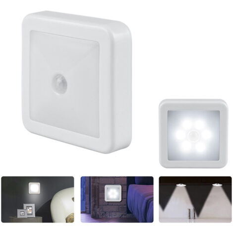 Ouylaf – Lot de 2 veilleuses LED avec capteur infrarouge – Installation facile avec adhésif – Éclairage doux pour chambres et couloirs
