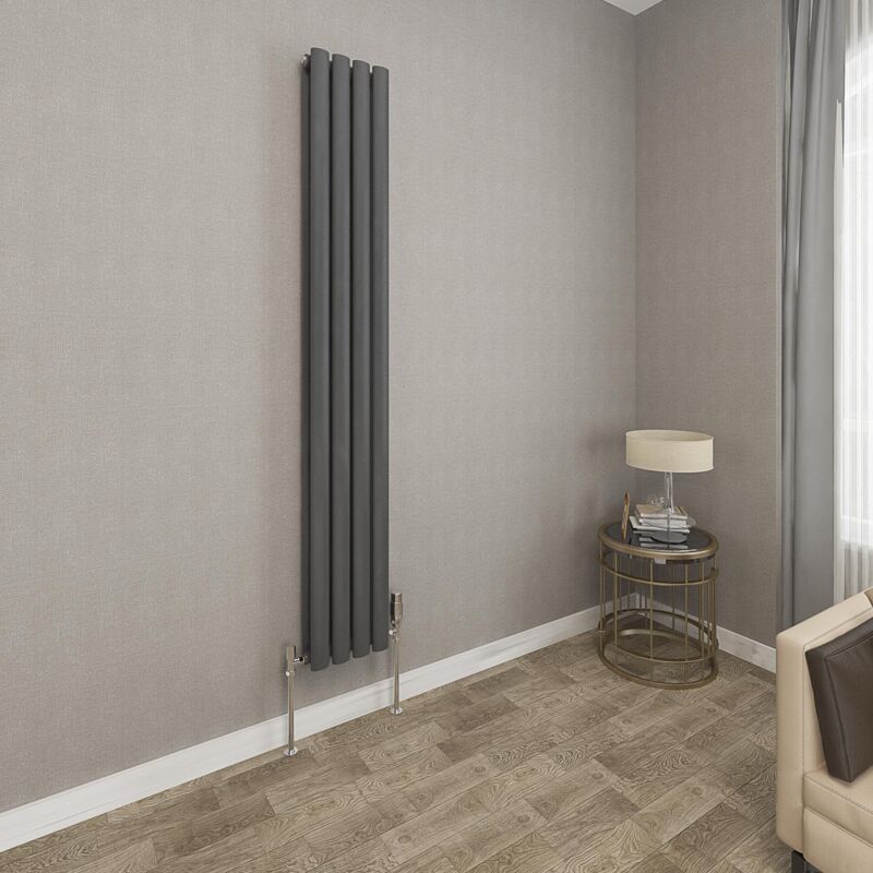 Image of 1600x236mm Anthracite Double Oval Column Radiator&hellip;