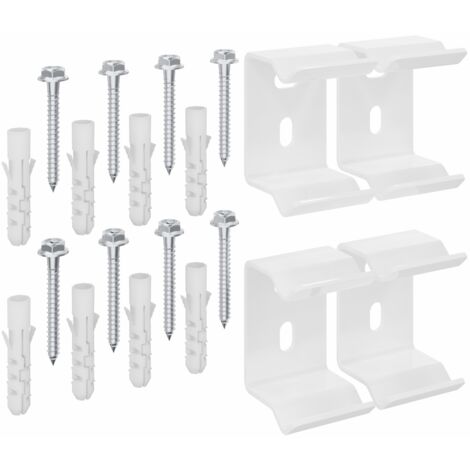 Oval Column Radiator Horizontal Wall Mounting Bracket Kit Fittings Set White