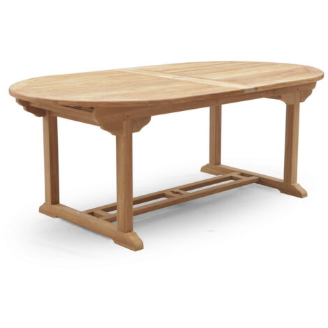 Oval Extending Table - Wood - L90 x W210 x H150 cm