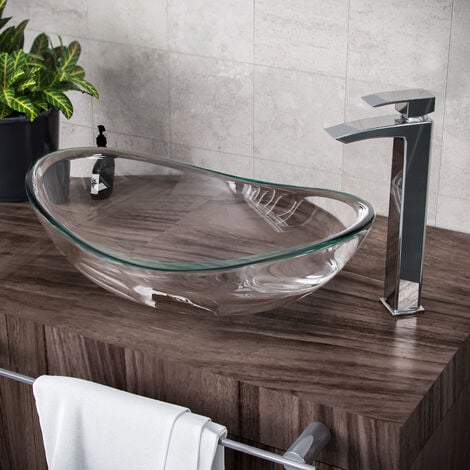 Oval Glass Basin 545mm Counter Top Bathroom Sink