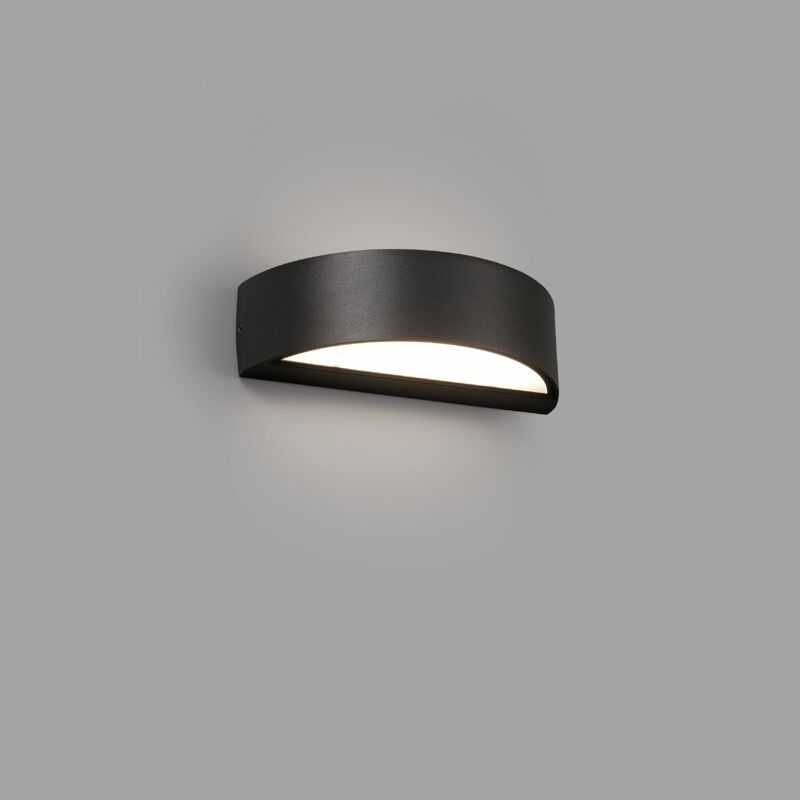Faro Oval - Applique da esterno led grigio scuro Up Down 10W 3000K IP65