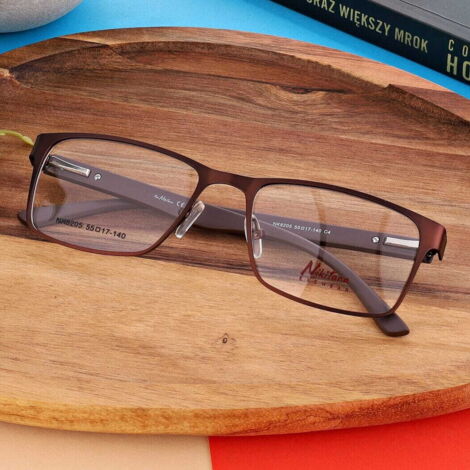 Ovale Computerbrille für Damen, klare Gläser, blaues Licht, mit Teleskopen, 25155A, Braungold