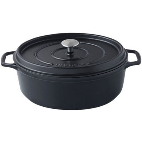 Ovale emaillierte auflaufform aus gusseisen 27 cm schwarz - Invicta - 403271