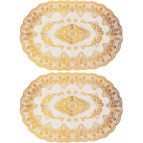ovale, goldene PVC-Untersetzer – Topfuntersetzer für Küche, Esszimmer, Hochzeiten und Dekoration