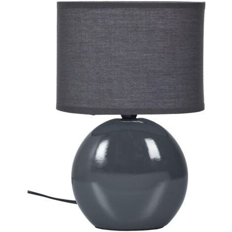 Ovale Graphit-KERAMIK-TISCHLAMPE mit Schirm