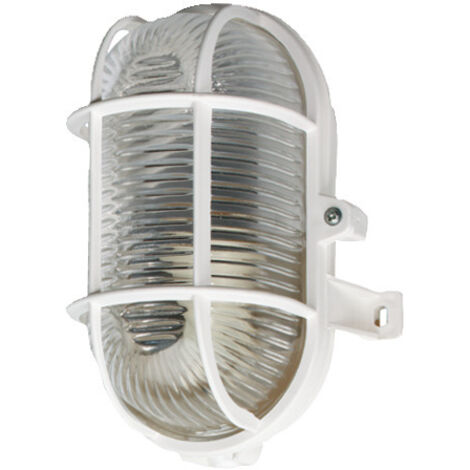 Ovale Lampe Brennenstuhl E27 60W weiß Kunststoff Kristall
