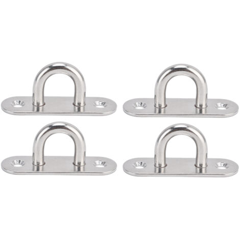 Ovaler Aufhängering [4 Stück] [Edelstahl 304] [8 mm] [Befestigung für Seil und Draht] [Ovale Löcher] [Edelstahl]