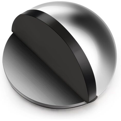 Ovaler selbstklebender Türstopper aus Edelstahl, Halbmond-Wandschutz mit Kleber für Hartböden und Glas (1 Stück)