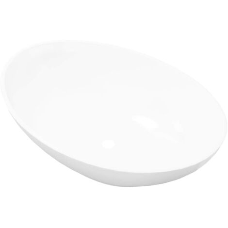 Ovaler Waschbecken Keramik 40 x 33 cm Weiß