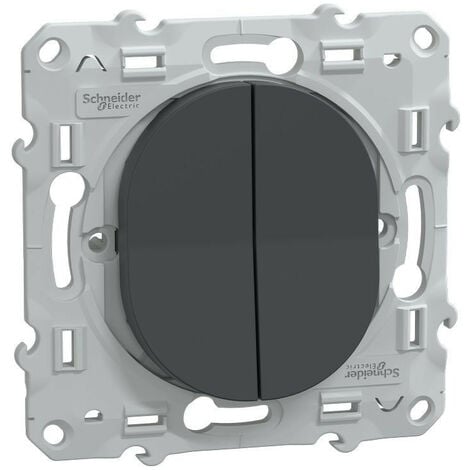 SCHNEIDER ELECTRIC Ovalis - combiné va et vient+poussoir - 10AX - Anthracite (S340285)