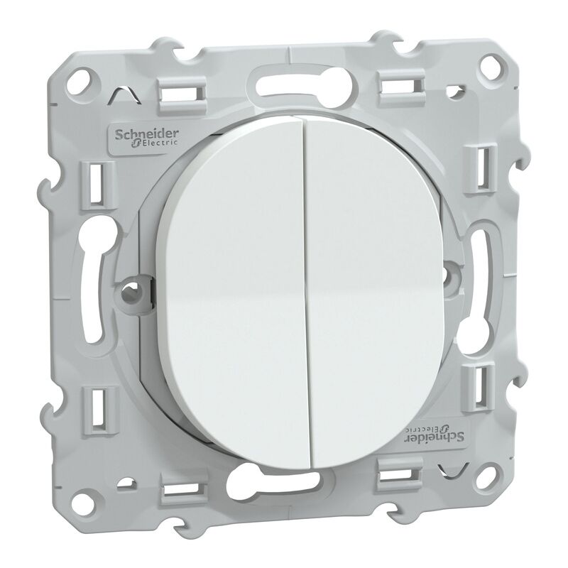Schneider Electric - interrupteur double va-et-vient ovalis schneider blanc S320214