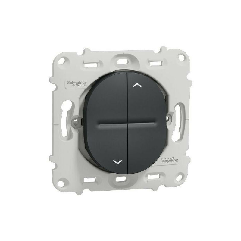 Schneider Electric - Ovalis - interrupteur 2 boutons pour volet roulant - fix. par vis -Anthracite (S461208)
