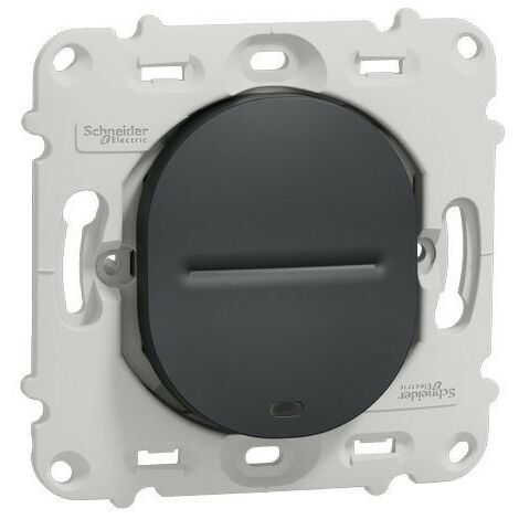 Ovalis - interrupteur va et vient - 10AX - lumineux - sans plaque -Anthracite (S461263)