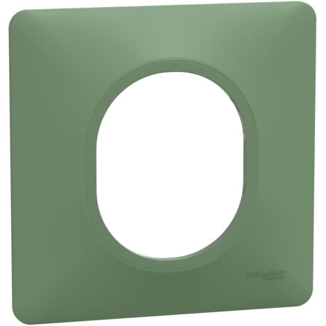 OVALIS PLAQUE DE FINITION 1 POSTE VERT FORÊT SCHNEIDER S320702B