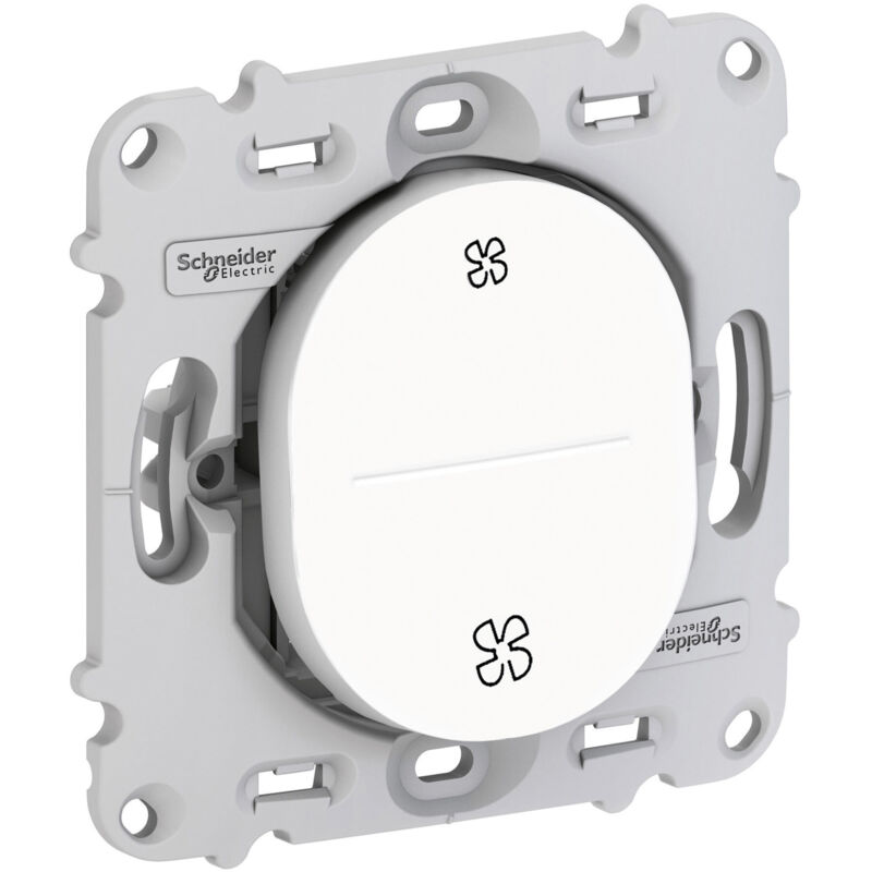 Schneider Electric - Ovalis - poussoir vmc - sans arrêt - sans plaque de finition (S261236) Schneider Electric - Ovalis - poussoir vmc - sans arrêt - sans plaque de finition (S261236)