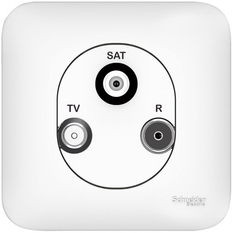 Prise tv/fm/sat schneider Ovalis ALB74329 -3 sorties -blanc