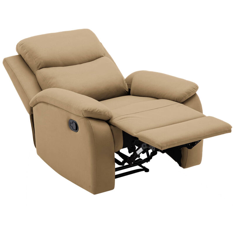 Mobilier Deco - ovar - Fauteuil relax en tissu camel