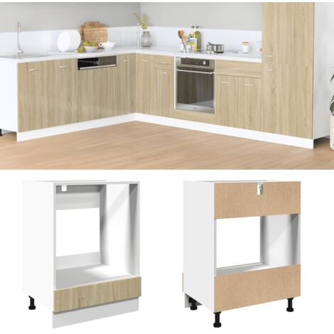 Oven Cabinet Sonoma Oak 60x46x81.5 cm Engineered Wood vidaXL