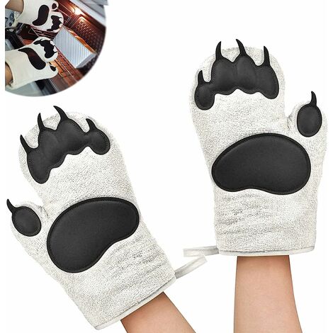 1Pair Heat Resistant Oven Gloves, Baking Gloves Cooking Gloves Anti-Slip  Silicone Coated Lang Oven Gloves 