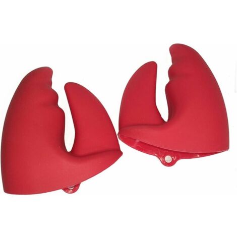 Oven Gloves, Heat Resistant and Non-Slip Silicone Kitchen Gloves, Kitchen Pot Holder, Red