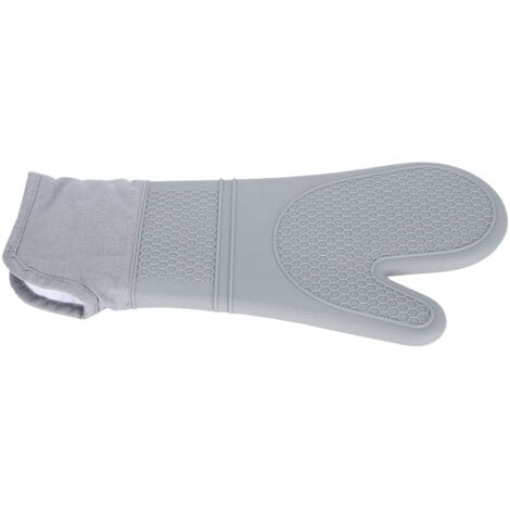 Oven Mitts Oblique Mouth Texture Silicone Nonslip Soft Durable Flexible to Use Cotton Lining Silicon Oven Mittens(Gary )