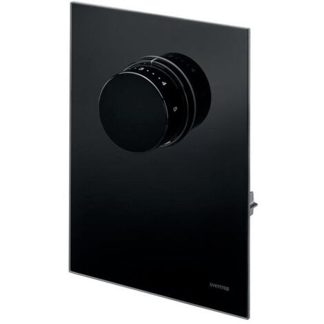 Oventrop Abdeckung mit Thermostat für Unibox T-RTL, Schwarzes Echtglas
