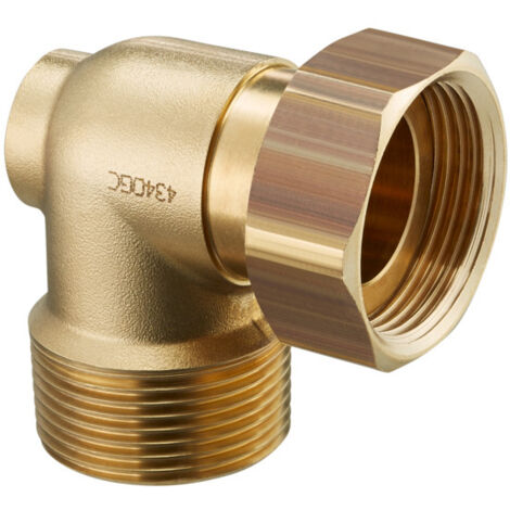 Oventrop Anschlusswinkel für Speicher- Verrohrung, 1 1/4" Überwurfmutter x R 1 1/4" Außengewinde