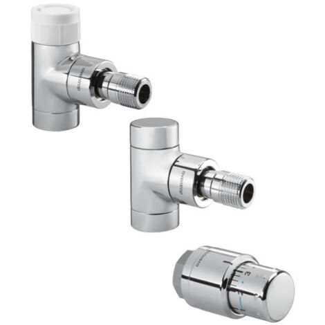 Oventrop Baureihe E/UniS Anschluss-Set DN 15 Eckform, verchromt