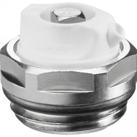 OVENTROP Bouchon de purge G 1/2 AG, PN 10, nickelé, sortie d'eau rotative, auto-étanche, 1101604
