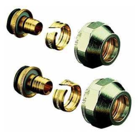 Oventrop Cofit S Klemmringverschraubung 2fach für Copipe 18x2,0mm x G 3/4" Überwurfmutter, vernickelt