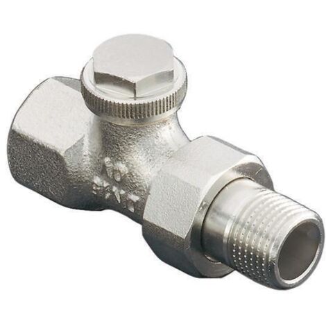 Oventrop Combi 3 Heizkörperverschraubung DN 10 3/8", PN 10 Durchgangsausführung, Rotguss Messing vernickelt