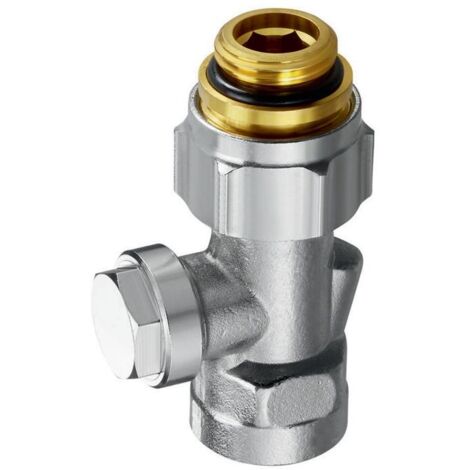 Oventrop Combi 3 Multiflex Absperrverschraubung, 1/2" Außengewinde x 1/2" Innengewinde, Messing vernickelt