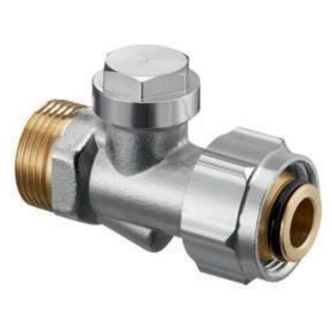 Oventrop Combi 3 Multiflex Absperrverschraubung, 3/4" Überwurfmutter x 3/4" Außengewinde, Messing vernickelt