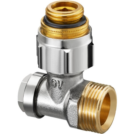 Oventrop Combi 3 Multiflex Absperrwinkelverschraubung, 1/2" Außengewinde x 1/2" Innengewinde, Messing vernickelt