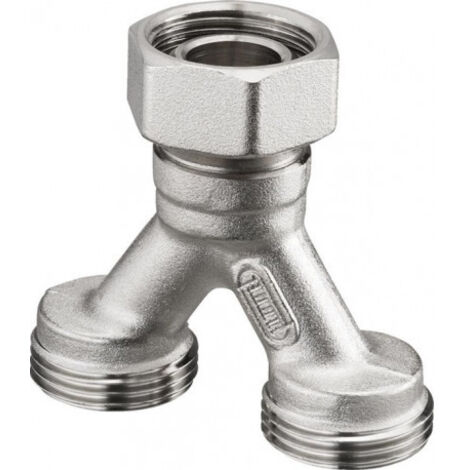 OVENTROP Duo-Anschlussstück für den Anschluss von zwei Heizkreisen, 1 x G 3/4 ÜM, 2 x G 3/4 AG, 1022655