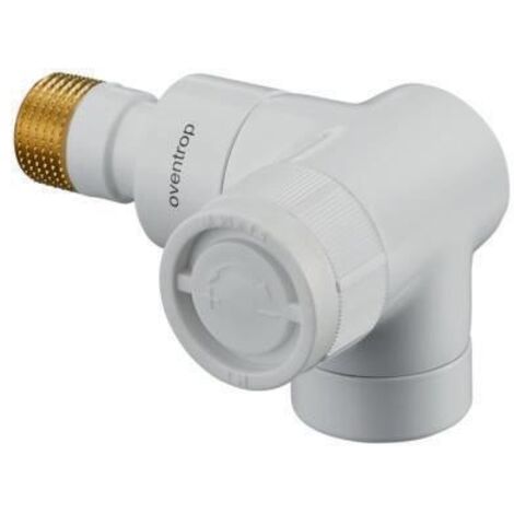 Oventrop E Thermostatventil DN 15 1/2", PN 10 Winkeleckausführung rechts, Weiß
