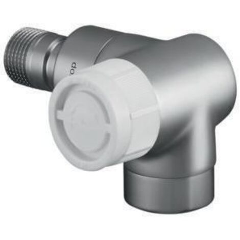 Oventrop E Thermostatventil DN 15 Winkeleckausführung rechts, Edelstahl-Design