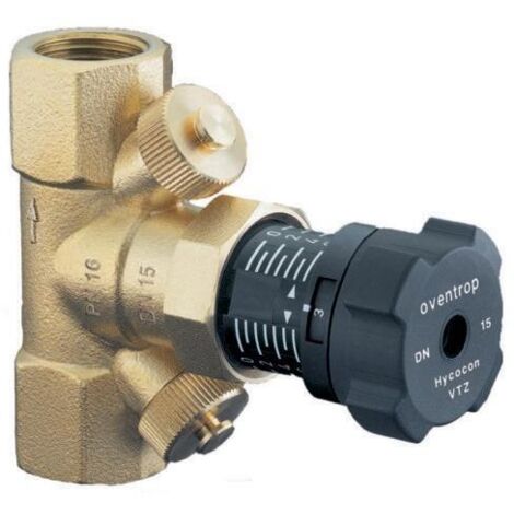 Oventrop Hycocon VT Strangregulierventil DN 50, 2" Innengewinde mit Mess- und Entleerungsventil, Messing